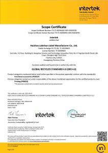 Global Recycled Standard Certificate